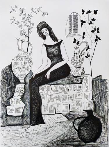 Original Conceptual World Culture Drawings by Janna Shulrufer