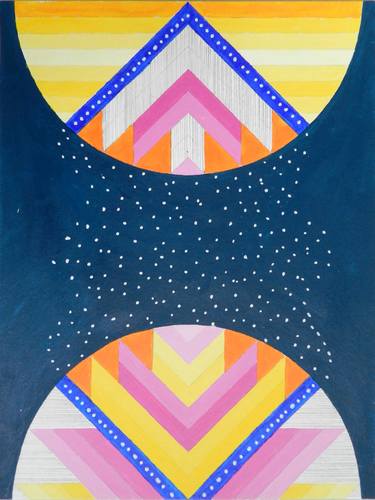 Original Abstract Geometric Paintings by Caroline Rager