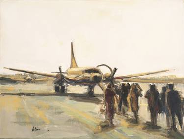 Print of Airplane Paintings by Ana Subirana