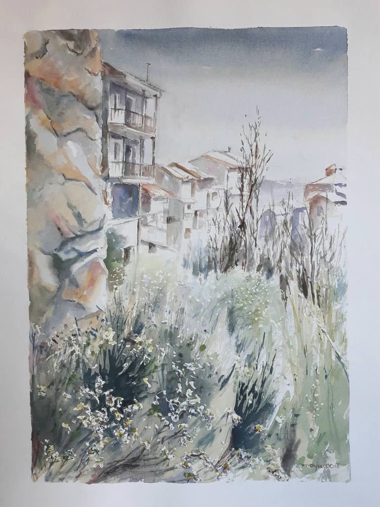 Spending A Day On Canete Cuenca Spain Painting By Maria Luisa Garcia Maylu Garcia Saatchi Art