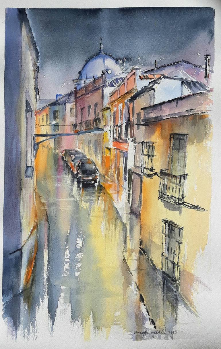 AT NIGHT ON CALERO STREET OF LA SOLANA , SPAIN