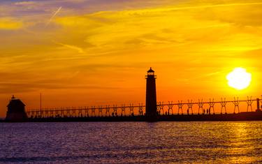 Sunset on Grand Haven,Michigan - Limited Edition 6 of 22 thumb