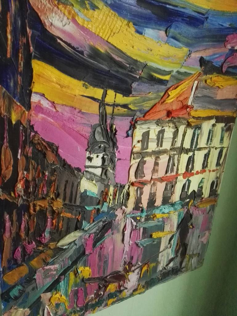 Original Abstract Expressionism Architecture Painting by Nazar Gorishnyi