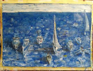 Print of Expressionism Seascape Paintings by Viktor Levi