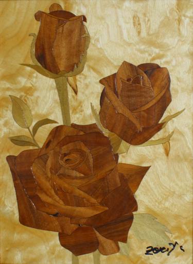 Print of Realism Floral Sculpture by Intarsia Bosnia