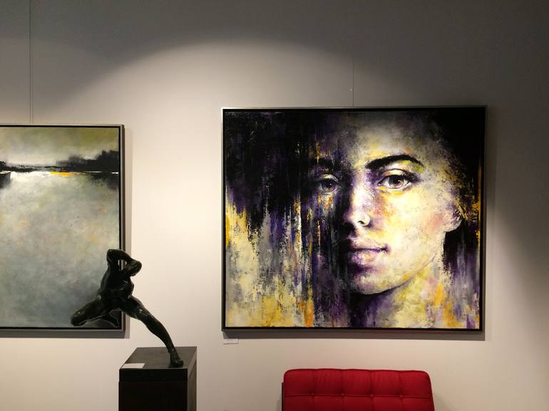 Original Modern Portrait Painting by Laura Rominu