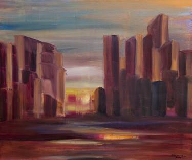 Print of Abstract Expressionism Cities Paintings by Ginette Ashkenazy