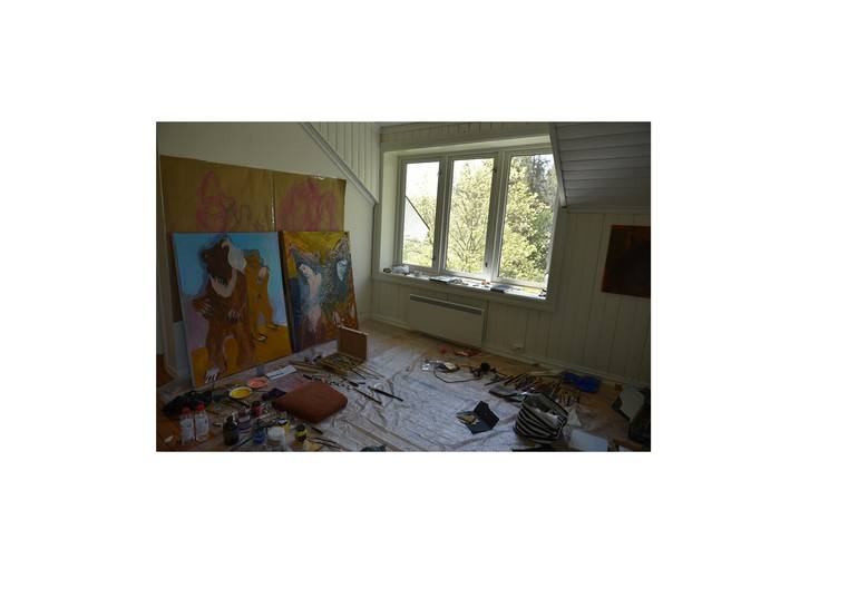 Original Abstract Expressionism People Painting by Bogi Bíró
