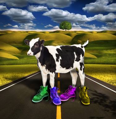 Print of Conceptual Cows Mixed Media by Michael Joseph Grasso