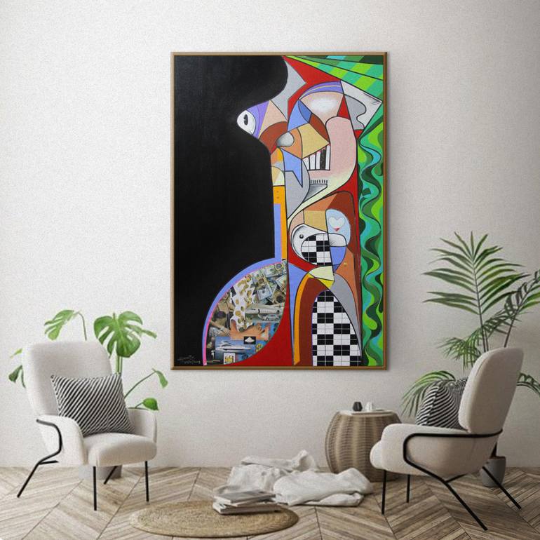 Original Cubism Abstract Painting by Lincoln Magalhães