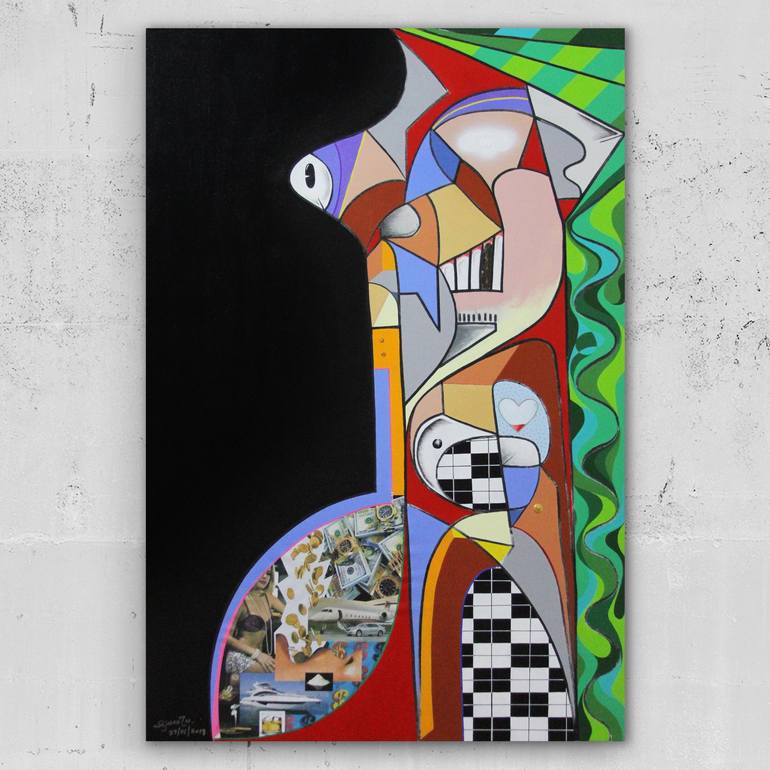 Original Cubism Abstract Painting by Lincoln Magalhães