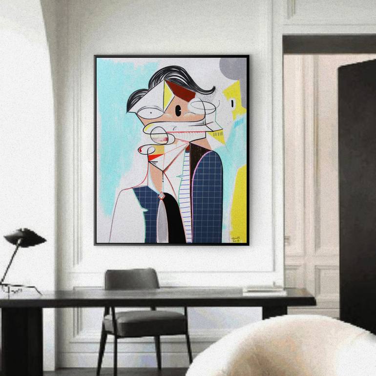 Original Cubism Abstract Painting by Lincoln Magalhães