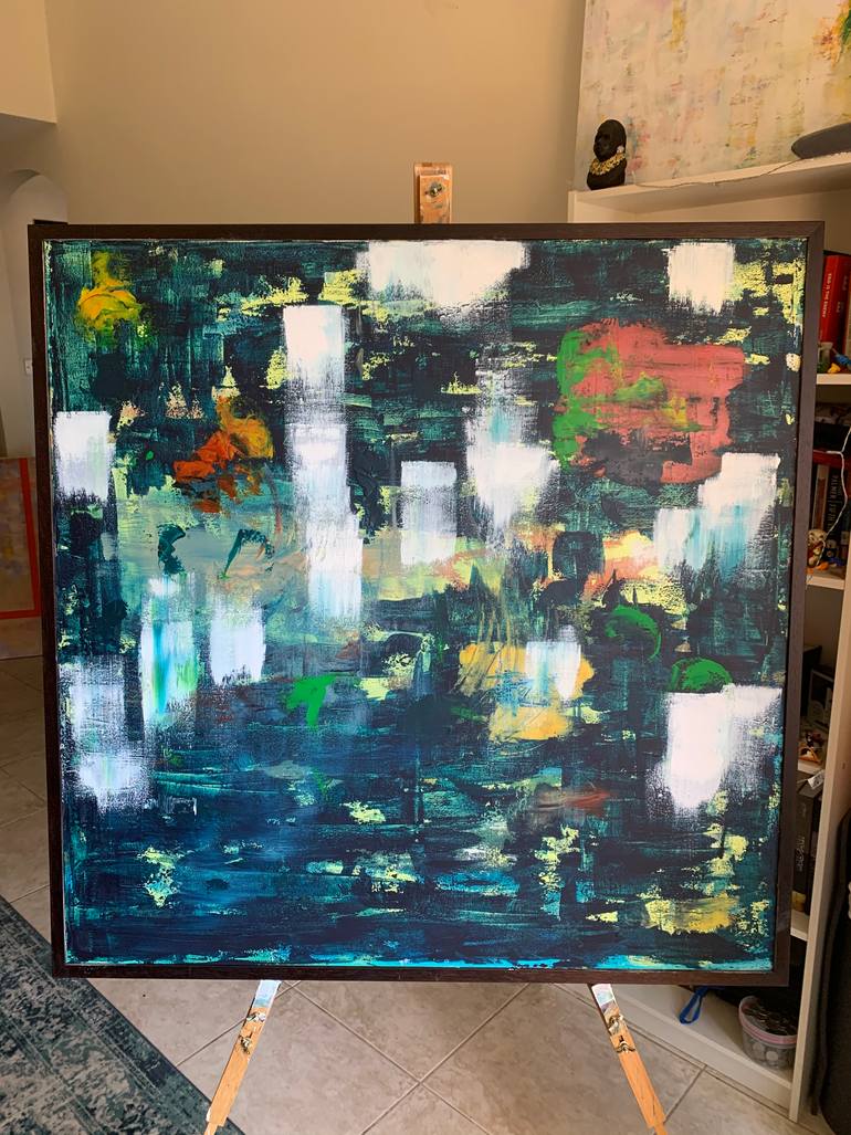 Original Abstract Expressionism Abstract Painting by Moe Zerari