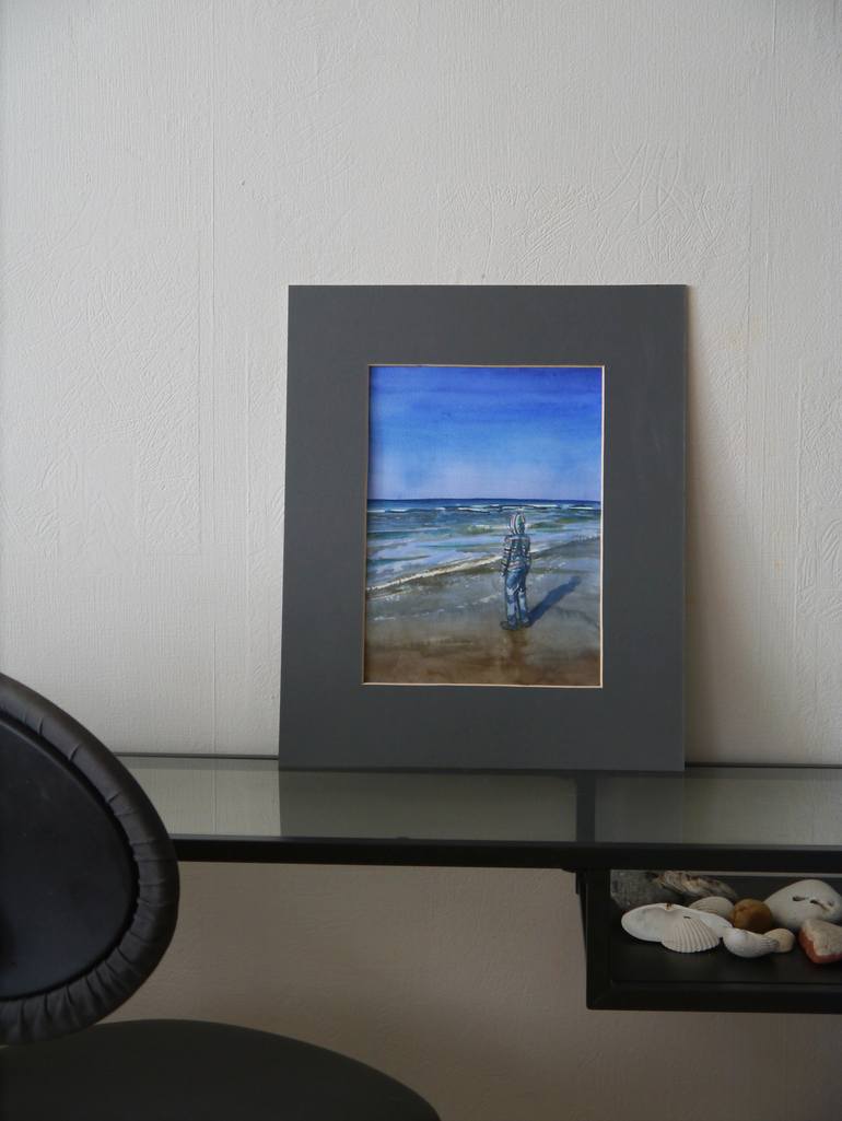 Original Figurative Beach Painting by Anastasia Chernysheva