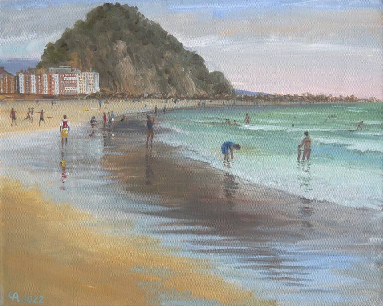 Print of Figurative Beach Paintings by Anastasia Chernysheva