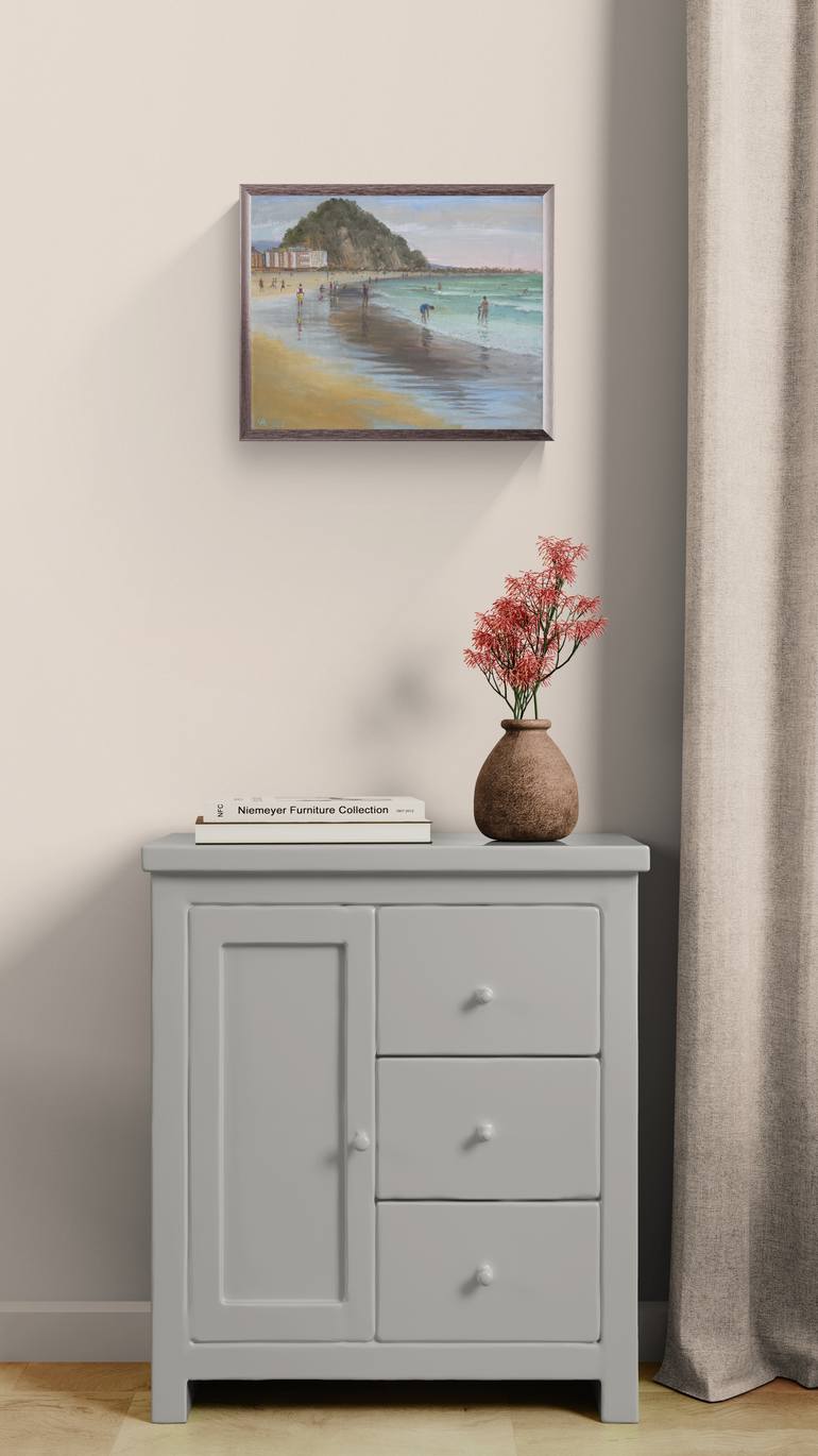 Original Figurative Beach Painting by Anastasia Chernysheva