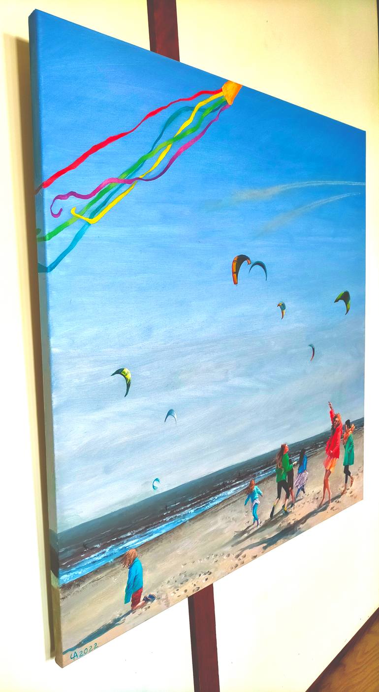 Original Figurative Beach Painting by Anastasia Chernysheva