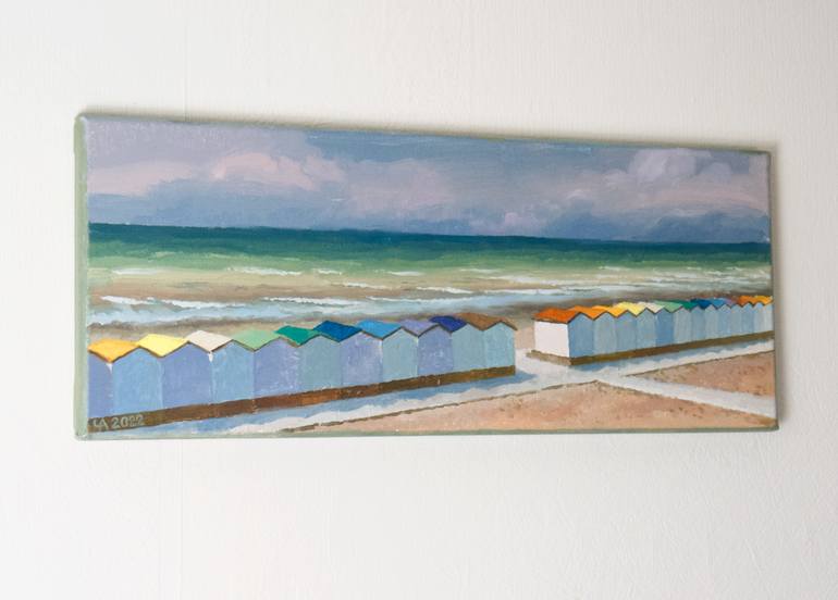 Original Figurative Beach Painting by Anastasia Chernysheva