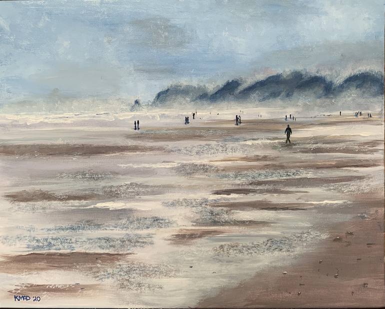 rainy beach painting