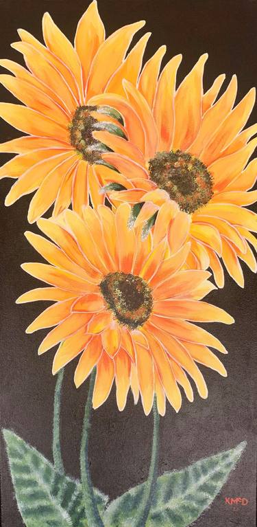 Original Expressionism Floral Paintings by Kathy McDermott