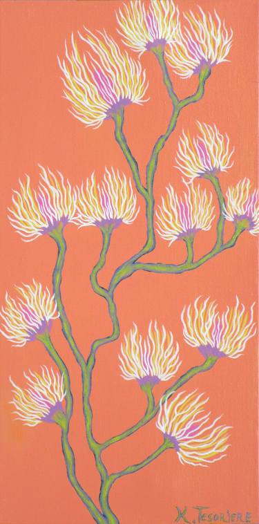 Print of Expressionism Floral Paintings by Kenneth Tesoriere