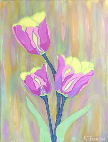 Original Expressionism Floral Paintings by Kenneth Tesoriere