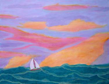 Print of Sailboat Paintings by Kenneth Tesoriere