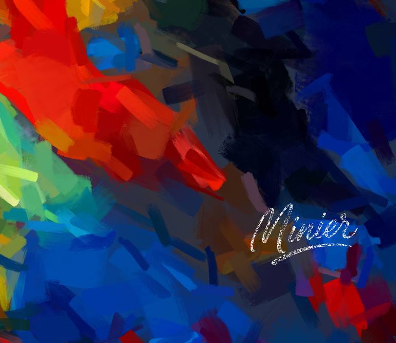 Original Abstract Expressionism Seascape Mixed Media by Martin Minier