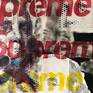 Acrylic paint, spray and stencil on recycled paper collage, 82x59,2cm, 2018.

One of a kind, original art piece crafted and hand signed on its back by the artist.

Unframed, ships in a tube. 
Includes Certificate of Authenticity.