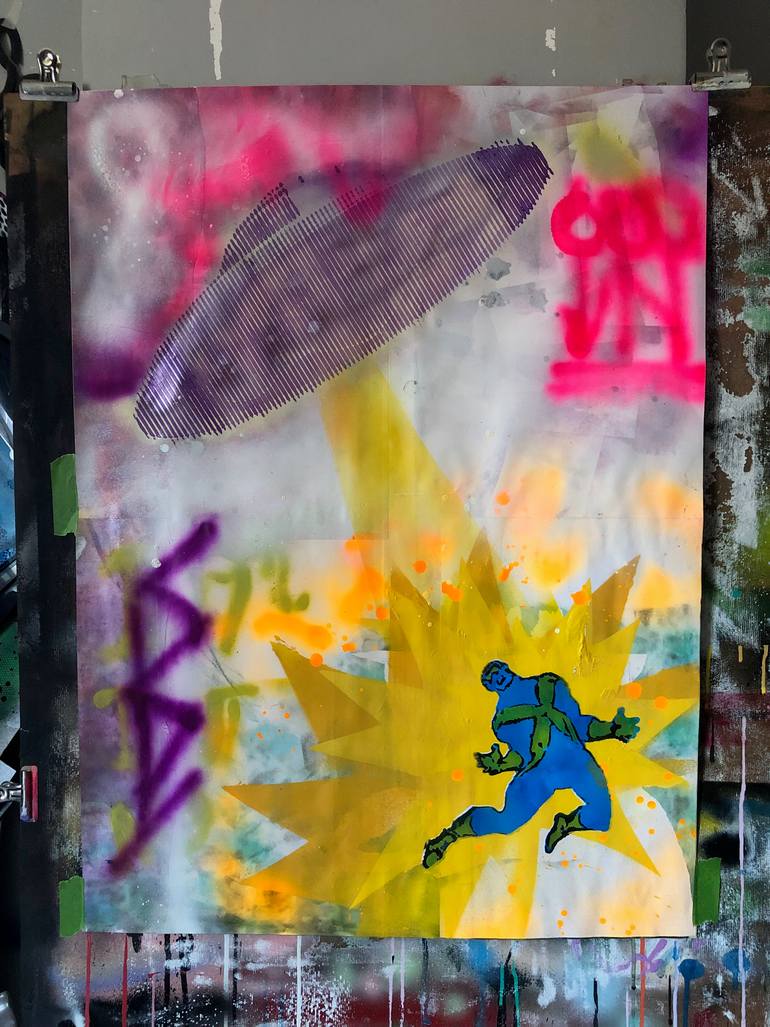 Original Figurative Comics Painting by Cicero Spin