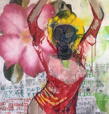 Original Figurative Floral Collage by Cicero Spin