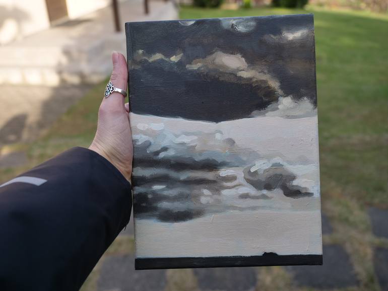 Original Minimalism Landscape Painting by Monika Ivaskaite-Aukstuole