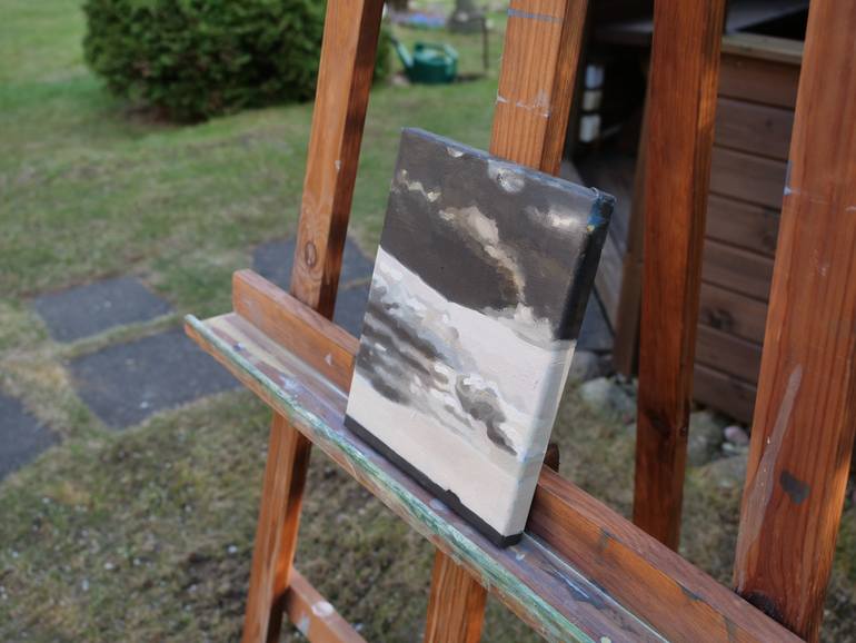 Original Minimalism Landscape Painting by Monika Ivaskaite-Aukstuole