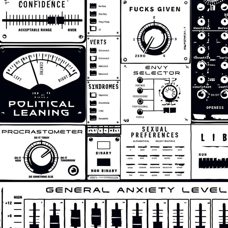 Original Black & White Typography Digital by Dex X