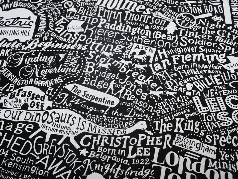 Original typographic map Typography Printmaking by Dex X