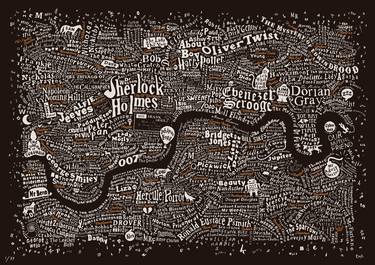 Literary London Map (Brown, White & Bronze) thumb