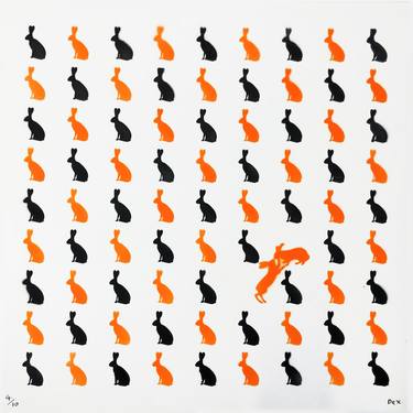 Bunny Love (Orange Stencil) - Limited Edition of 10 thumb