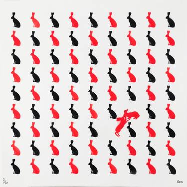 Bunny Love (Red Stencil) - Limited Edition of 10 thumb