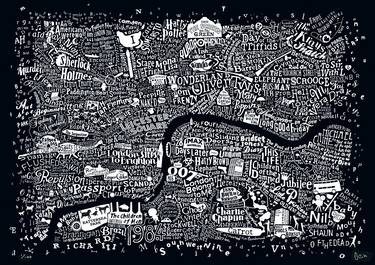 Saatchi Art Artist Dex X; New-Media, “Central London Film Map (Black) - Limited Edition of 100” #art