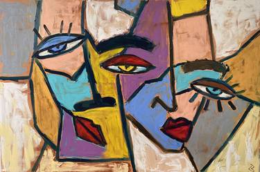 Print of Cubism Abstract Paintings by Serhii Zarichniuk