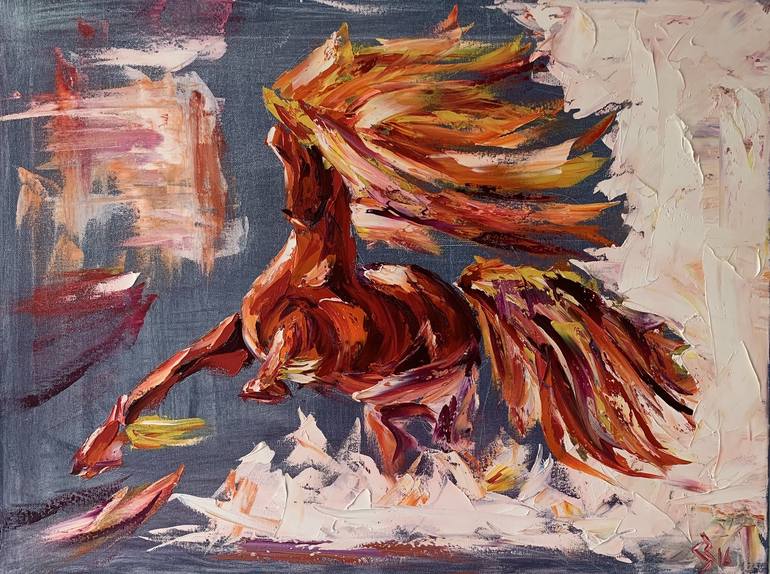 Print of Abstract Horse Paintings by Serhii Zarichniuk