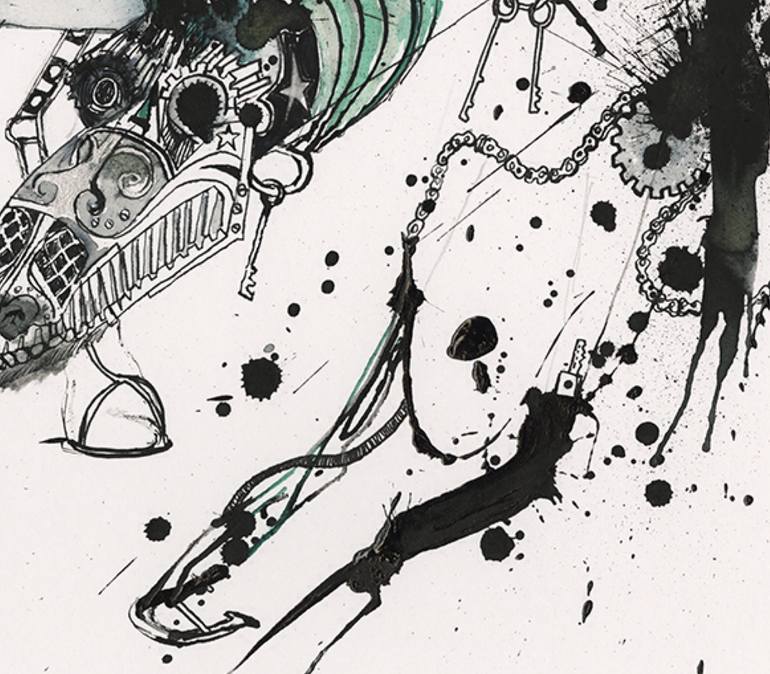 Original Expressionism Horse Drawing by Louis Benoit