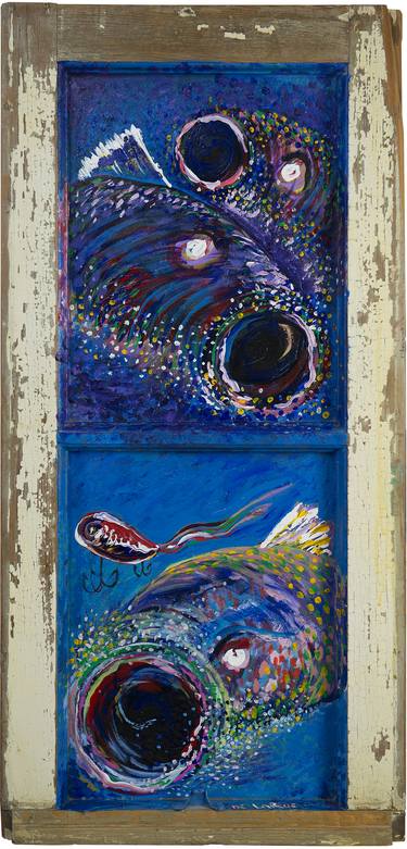 Original Abstract Expressionism Fish Paintings by Doug LaRue