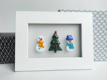 Winter forest with snowmen thumb