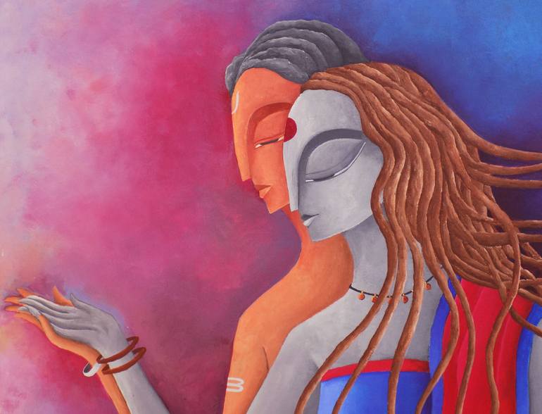 Original Abstract Expressionism Love Painting by Debaditya Sarkar