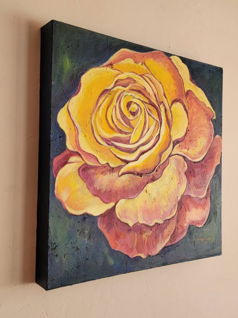 Original Art Deco Floral Painting by Kyungsoo Lee