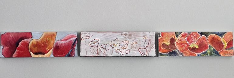 Original Art Deco Floral Paintings by Kyungsoo Lee
