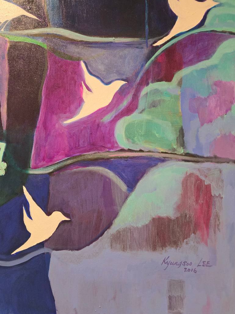 Original Abstract Expressionism Nature Painting by Kyungsoo Lee