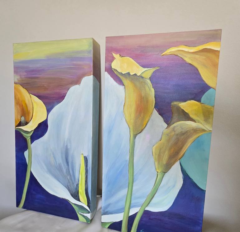 Original Art Deco Floral Painting by Kyungsoo Lee