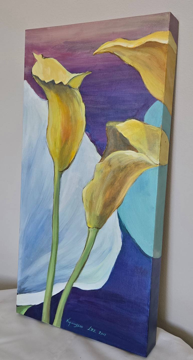 Original Art Deco Floral Painting by Kyungsoo Lee